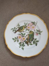 Spode Fine Bone China Decorative Plate Greenfinch British Bird Series Gold Edge