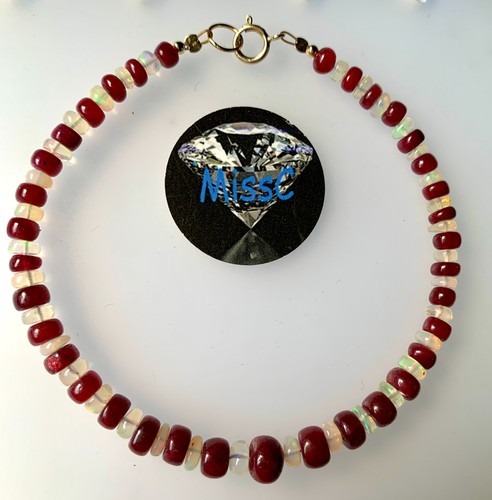 9ct gold ruby and - ruby, opal