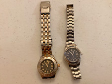 Two working black dial Seiko ladies watches, 7N82-6E20 and 7N82-0340
