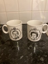 Pair Of Mugs To Commemorate The Silver Jubilee Of Queen Elizabeth II