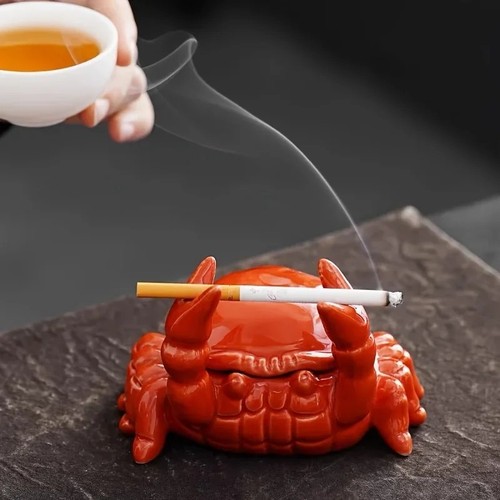 Charming crab ceramic ashtray - charming,