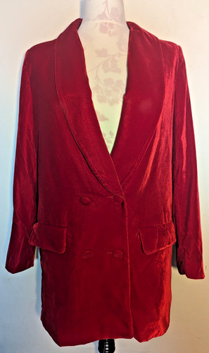 Zara red velvet blazer double - velvet,