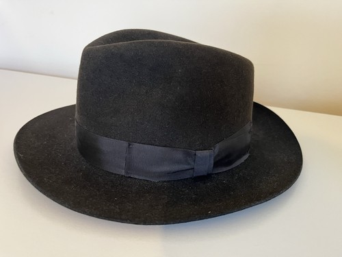 Black felt fedora - fedora, trilby