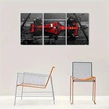 3pcs Modern Racing Car Triptych Metal Print  Ready to Hang Art