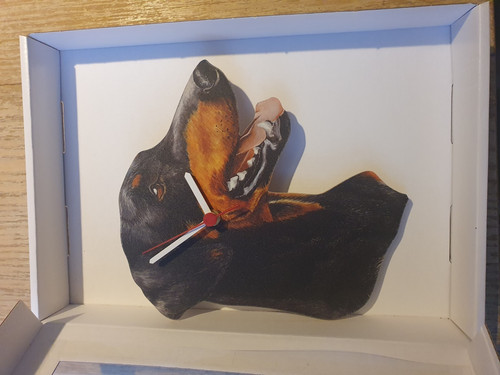 Handmade wooden dog head wall - wooden,