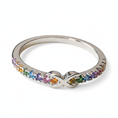 Silver multicoloured infinity - silver,