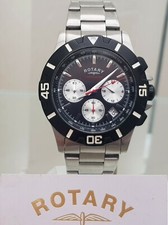 ROTARY Mens watch Chronospeed Chronograph Multi Dial S/Steel RRP£220 Boxed