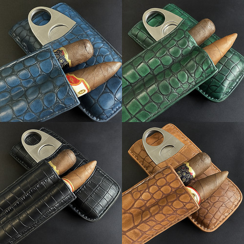Leather crocodile cigar - crocodile, 2