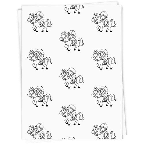 Horse riding girl gift wrap - girl',