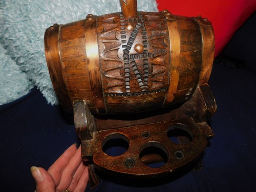 Vintage copper banded wooden - vintage,