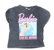 Zara Girls Black Barbie Graphic T-Shirt 9-10 Years Casual Summer Top
