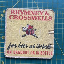 Rhymney & Crosswell Beer Mat - Cat no 10 - 1956