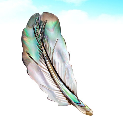 Feather shaped brooch pin - pin, made