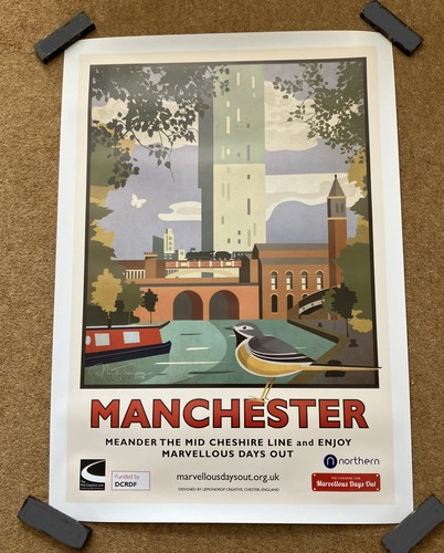 Manchester railway poster - railway,
