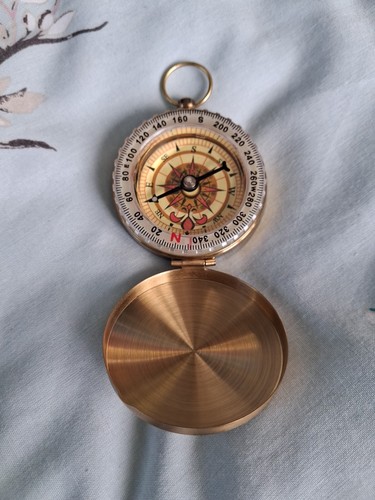 Pocket compass antique gold - compass,