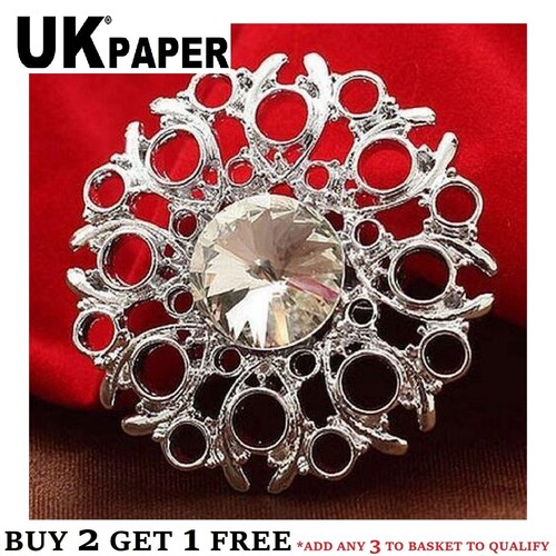 Silver tone flower large - silver,