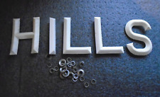 HILLS 'FLEXWYT'  NUMBER PLATE  LETTERS  3 1/2"  - WHITE PLASTIC -      1950S