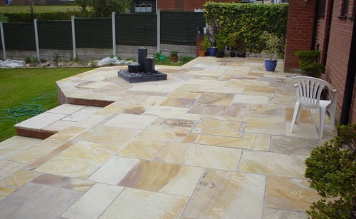 Fossil buff indian sandstone - fossil,