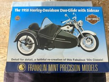 Franklin Mint Harley Davidson 1958 Motorcycle Duo Glide Sidecar 1/10 CIB