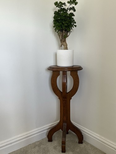 Vintage french oak plant stand - oak,