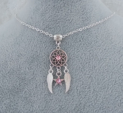 Pink diamante dreamcatcher - pink,