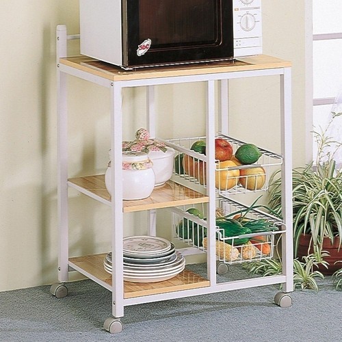 White metal microwave - white,