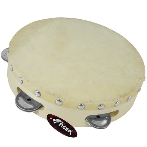 Wooden tambourine single - 8",