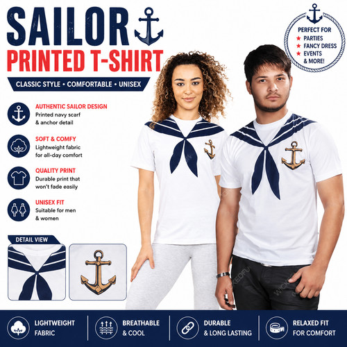 Mens sailor printed shirt - mens, t-shirt