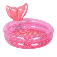 Mermaid Tail Shaped Inflatable Paddling Pool for Kids, Baby Swimming Pool, Float
