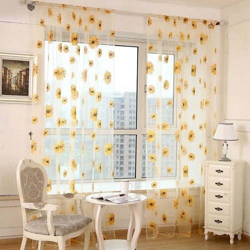 Sunflower pattern net curtain - pattern,