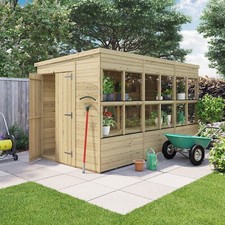 BillyOh Wooden Potting Shed Pent Greenhouse Shelving 8x6-16x6 Garden Plant Store
