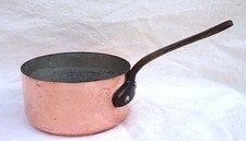 French Cookware Tin Lined Hammered Copper Sauce Pan Faucogney