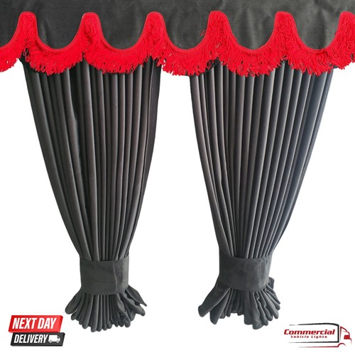 Dark grey truck curtains with - grey,