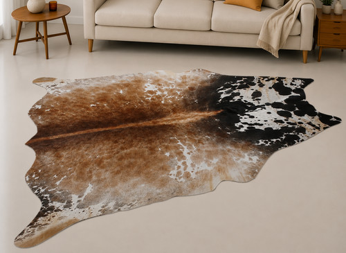 Genuine brown white cowhide - genuine,