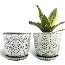 Retro Ceramic Planter Set, 6