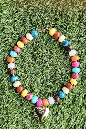 Chunky beaded heart - chunky,