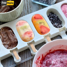 Reusable Silicone 4/8 Cavity Ice Cream Popsicle Mold for DIY Treats