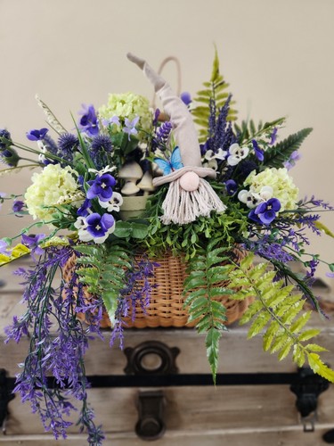 Flower basket gnome decoration - gnome,