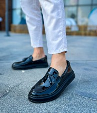 Men's Loafer Black Classic Dress Shoe Wedding Suits Shoes Fashion Tasseled Shoes