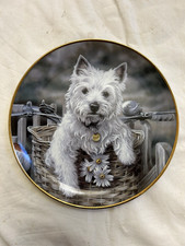 8" Danbury Mint Westie Plate - Hitching A Ride by Paul Doyle