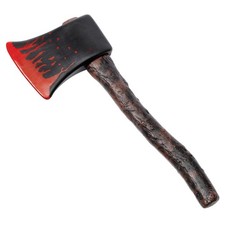 Fake Bloody Wood Plastic Axe 49 Cm Halloween Spooky Scary Killer Party Prop