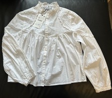 Zara blouse top with cutwork  embroidery white size XS