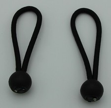  2 X 75MM BUNGEE SHOCKCORD BALL LOOPS TIE DOWNS ( wayfarer, mirror, GP14, etc. )