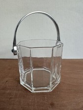 Luminarc Octime Octagonal Glass Ice Bucket With Handle. Excellent Condition
