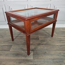 Vintage Bijouterie Display Cabinet Table – Glazed Sides & Lift Top Mahogany Shop