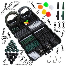 280pcs Carp Fishing Accessories Kit Tackle Box Set Jig-Hooks Swivels Lead Clips