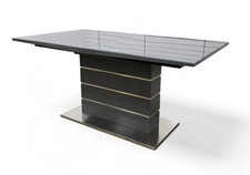 Fabb ‘Tokyo’ High-gloss Grey Tempered Glass 160cm Large Extending Dining Table