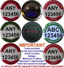 PSV, PCV BUS COACH DRIVER,  Your Details On A 50mm Badge, Fridge Magnet