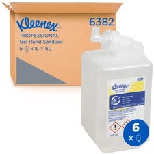 Kleenex® Alcohol Hand Sanitiser Gel 6382 - 6 x 1 Litre Clear Hand Sanitiser