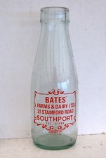 milk bottle : lovely old Bates of Southport dairy